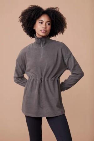 Central Damen-Fleece-Rollkragenpullover - Khaki