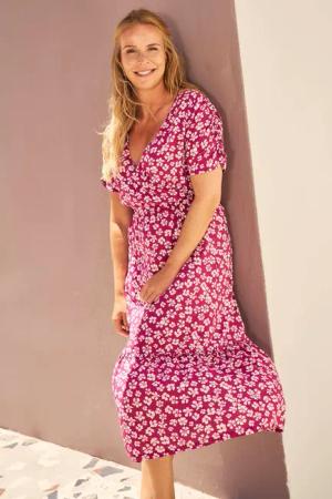 Oasis gestuftes Midikleid für Damen - Rosa