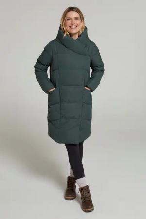 Cosy Wrap II Damen-Daunenjacke - Khaki