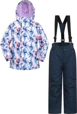 Gemusterte Kinder Skijacke und Hose Set - Violett