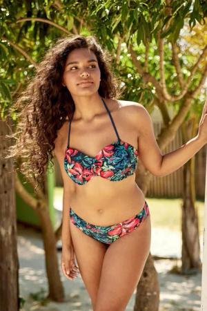 Docks Gemustertes Damen Bikini-Oberteil zum Binden - Rot