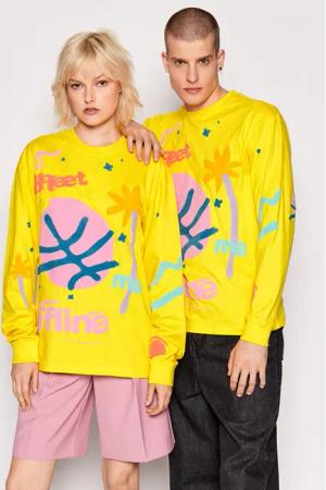 Market Longsleeve Unisex Meet Me Offline 398000330 Gelb Regular Fit