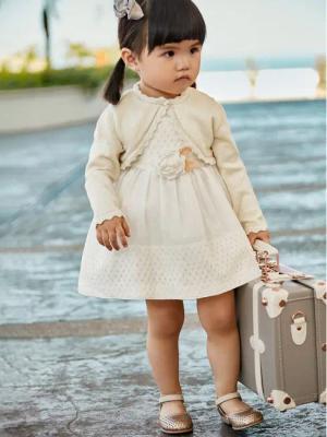 Mayoral Elegantes Kleid 1945 Écru Regular Fit