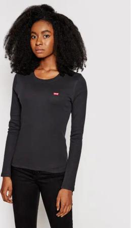 Levi's® Bluse Long Sleeve Baby Tee 69555-0014 Schwarz Slim Fit