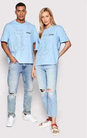 2005 T-Shirt Unisex Horned Himmelblau Relaxed Fit