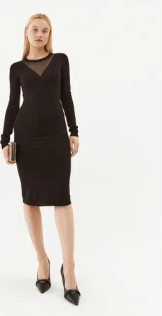 Fracomina Strickkleid FJ23WD5002K51801 Schwarz Slim Fit