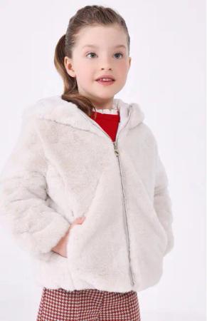 Mayoral Pelzmantel 4.407 Beige Regular Fit