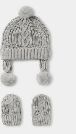 Mayoral Set Mütze und Handschuhe 9.666 Grau Regular Fit
