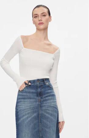 MAX&Co. Bluse Tolone Weiß Slim Fit