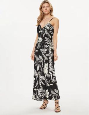 Fracomina Sommerkleid FJ24SD3005W413R8 Schwarz Regular Fit