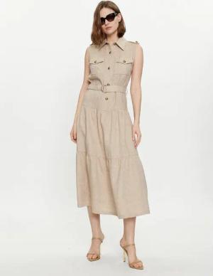 Luisa Spagnoli Kleid für den Alltag Principato 540880 Beige Regular Fit