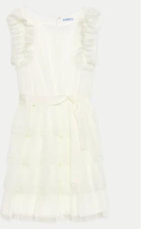 Mayoral Elegantes Kleid 6943 Écru Regular Fit