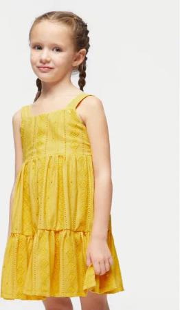 Mayoral Sommerkleid 3950 Gelb Regular Fit