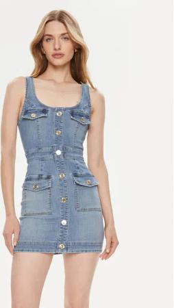 Elisabetta Franchi Jeanskleid AJ-36S-41E2-002606 Blau Slim Fit