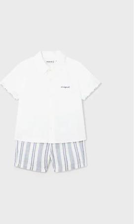 Mayoral Set Hemd und Stoffshorts 1248 Blau Regular Fit