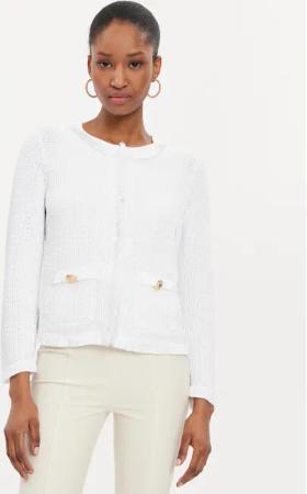 Luisa Spagnoli Strickjacke Conforto 58327 Weiß Regular Fit