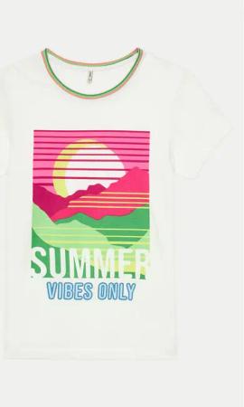 Kids ONLY T-Shirt Julie 15292340 Weiß Slim Fit