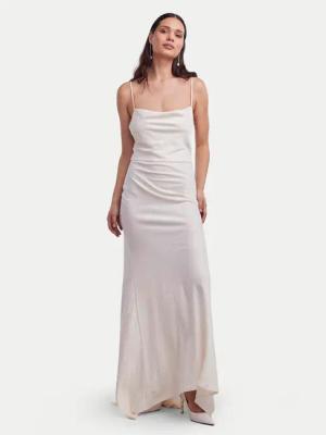 YAS Abendkleid Dottea 26030334 Écru Slim Fit