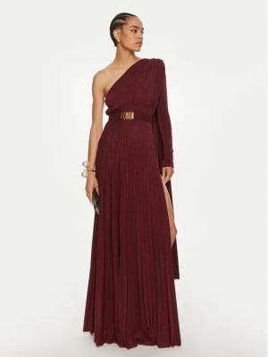 Elisabetta Franchi Abendkleid AB-686-46E2 Dunkelrot Regular Fit