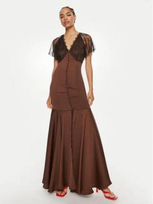 ROTATE Abendkleid Nolara 1127042910 Braun Slim Fit