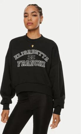 Elisabetta Franchi Sweatshirt MD-003-46E2 Schwarz Relaxed Fit