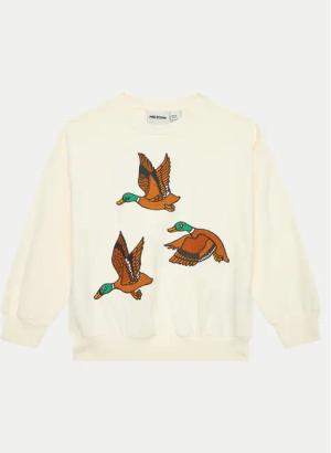 Mini Rodini Sweatshirt Ducks 2272001311 Écru Regular Fit