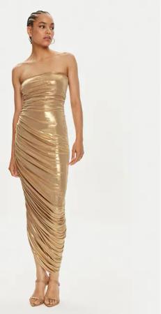 NORMA KAMALI Abendkleid ST1243LMD46008 Goldfarben Slim Fit