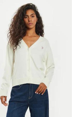 Guess Jeans Strickjacke W4BR16 Z3HO2 Écru Regular Fit