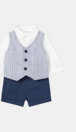 Mayoral Set Hemd und Stoffshorts 01220 Blau Regular Fit