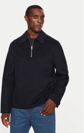 AMI PARIS Wollmantel HJK057.WV0022 Dunkelblau Regular Fit