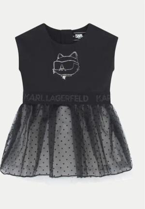 Karl Lagerfeld Kids Kleid für den Alltag Z30278 M Schwarz Regular Fit