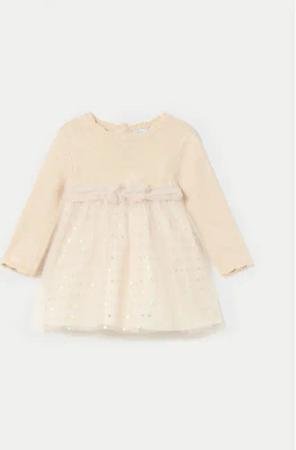 Mayoral Elegantes Kleid 2909 Beige Regular Fit