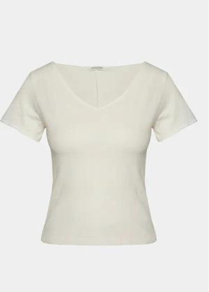 American Vintage T-Shirt Aksun AK02DE24 Weiß Regular Fit