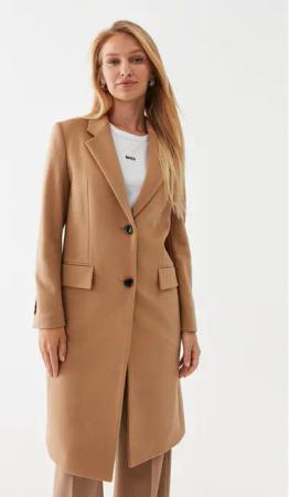 Boss Wollmantel Catara 50501019 Beige Slim Fit