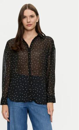 Brave Soul Hemd LSH-272DOTTIBLK Schwarz Regular Fit