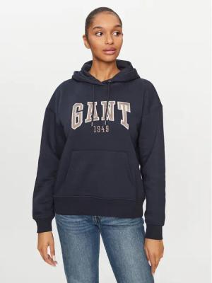 Gant Sweatshirt Rel Logo Hoodie 4200726 Dunkelblau Relaxed Fit