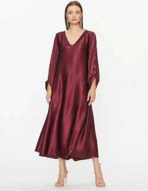 Dixie Coctailkleid A782Z037 Dunkelrot Relaxed Fit