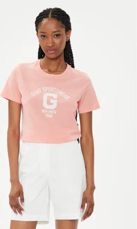 Gant T-Shirt Logo 4200849 Korallenfarben Regular Fit