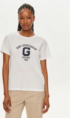Gant T-Shirt Logo 4200849 Weiß Regular Fit