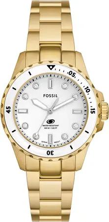 Fossil Uhr Blue ES5350 Goldfarben