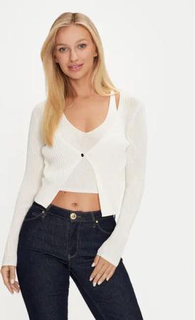 Guess Strickjacke W4YR37 Z3G32 Weiß Regular Fit