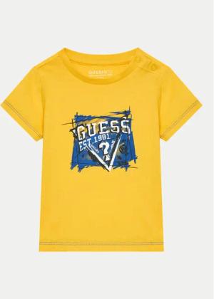 Guess T-Shirt N4YI00 K8HM4 Gelb Regular Fit