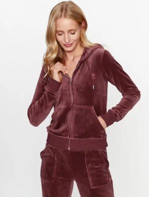 Juicy Couture Sweatshirt Robertson JCAP176 Dunkelrot Slim Fit