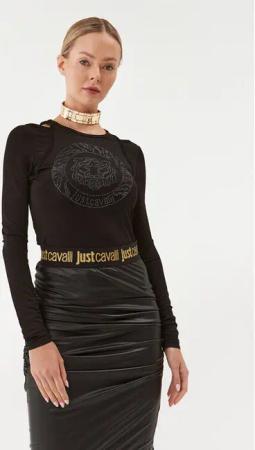 Just Cavalli Bluse 75PAH6A1 Schwarz Regular Fit