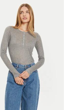 Marc O'Polo Bluse 408 2028 52447 Grau Slim Fit