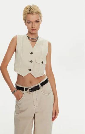 Miss Sixty Weste 6L3WJ4620000 Écru Regular Fit