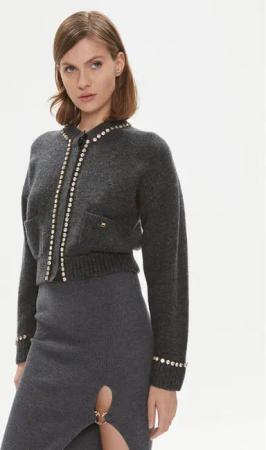 Pinko Strickjacke Murena 102115 A18O Grau Regular Fit