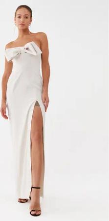 Pinko Abendkleid Tunnel Abito 101766 7624 Écru Regular Fit