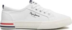 Pepe Jeans Sneakers aus Stoff Brady Basic G PGS30561 Weiß