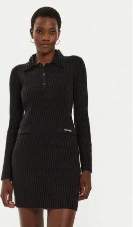 Pinko Strickkleid York 104360 A27J Schwarz Regular Fit